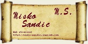 Miško Sandić vizit kartica